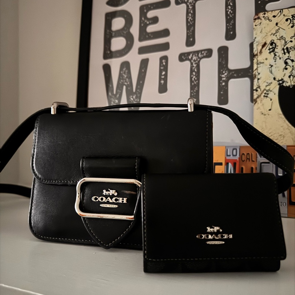 Coach Black Crossbody Bag and Wallet Set